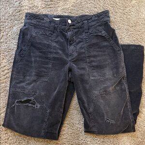 Pilcro Women's Black Distressed Corduroy Pants